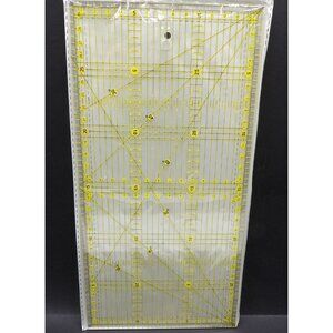 Quilting Ruler 15 x 30 MM Marked in MM w 30° 45° & 60° Angles NOS